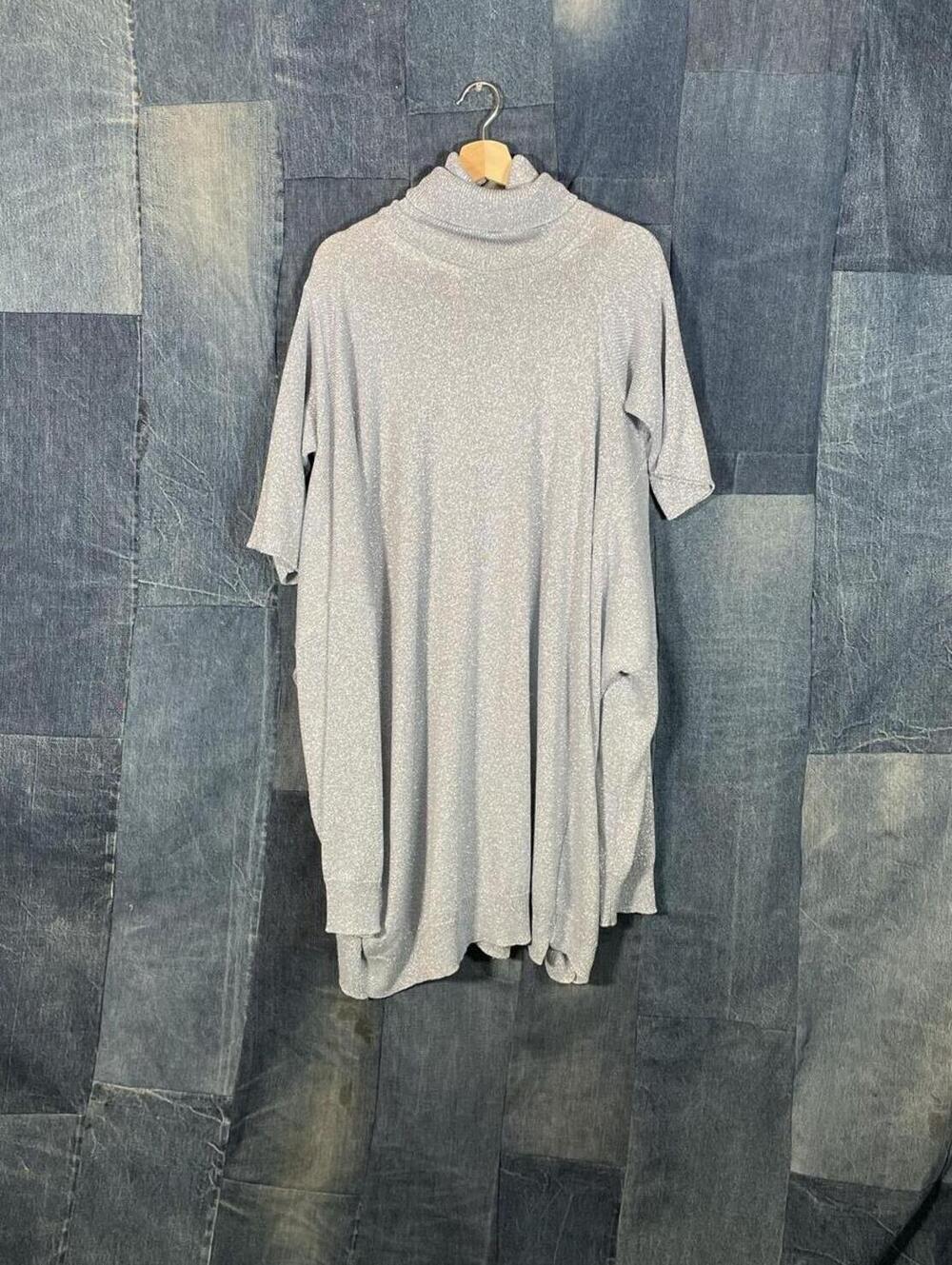 SS19 Raf Simons Blue Lurex Multi Sleeve Turtleneck